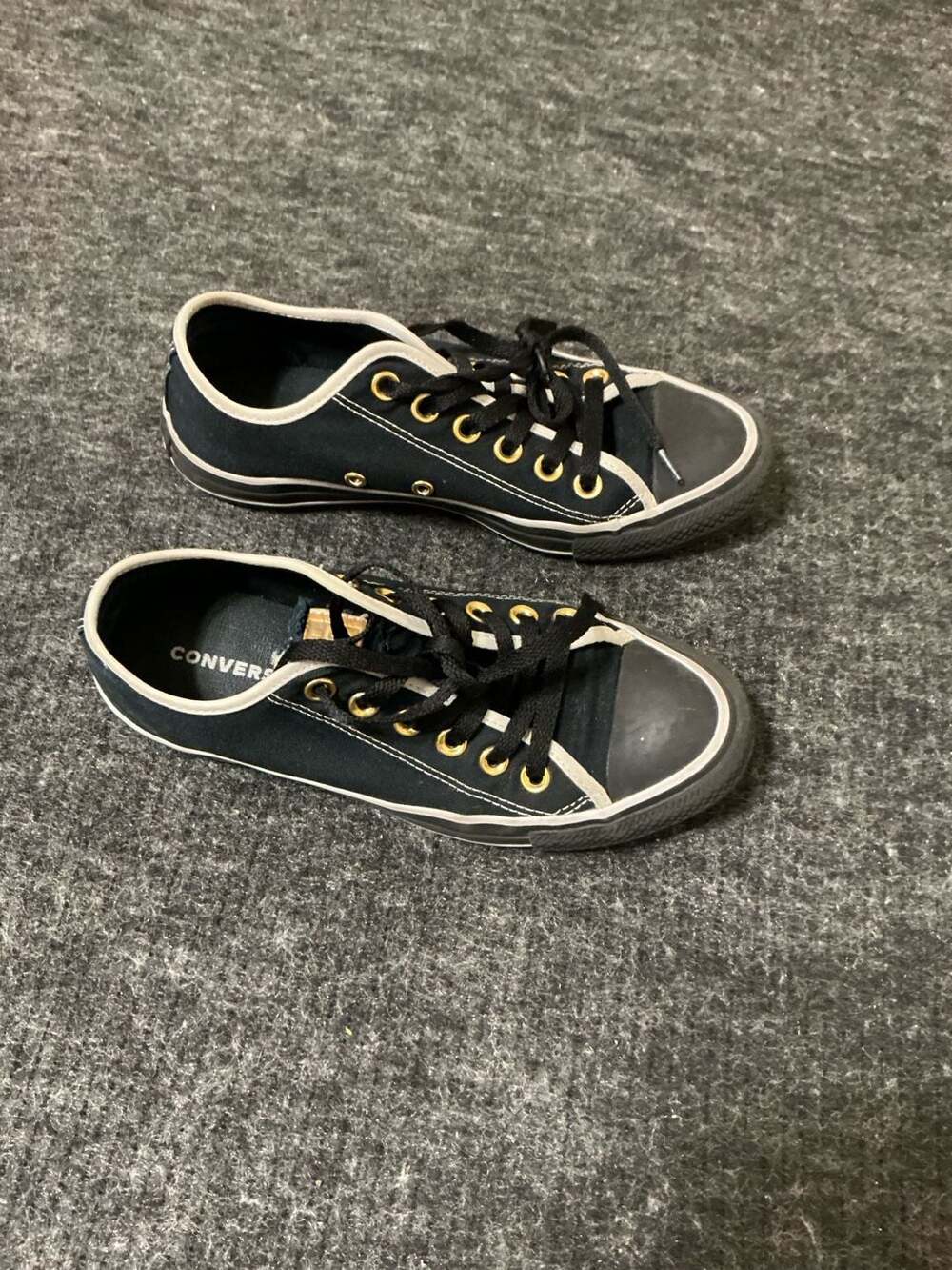 Converse Chuck Taylor All Star Crafted Stitching Ox Women's Sneakers Black/Gold - Picture 5 of 7